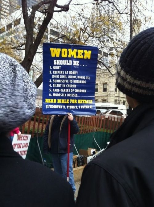 Women should be... protest sign